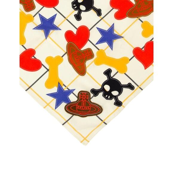 Vivienne Westwood Scarf | Multicolor Print | Logo Patch | Excellent - Picture 2 of 3